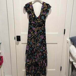 Wayf Black Floral Maxi Dress